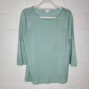 J. Jill Women's Medium Pullover Sweater Linen Blue